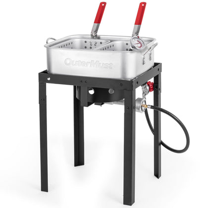 OuterMust 58,000 BTU outdoor fryer pot ready for large batches.