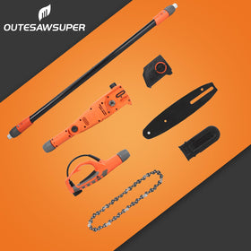 OUTESAWSUPER 8-inch guide bar and chain ready for pruning