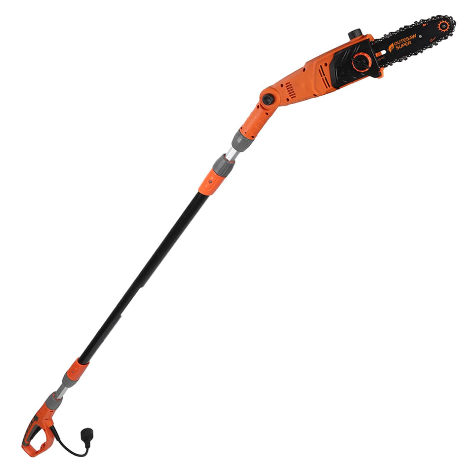 OUTESAWSUPER electric pole saw with 8-inch bar for efficient limb cutting