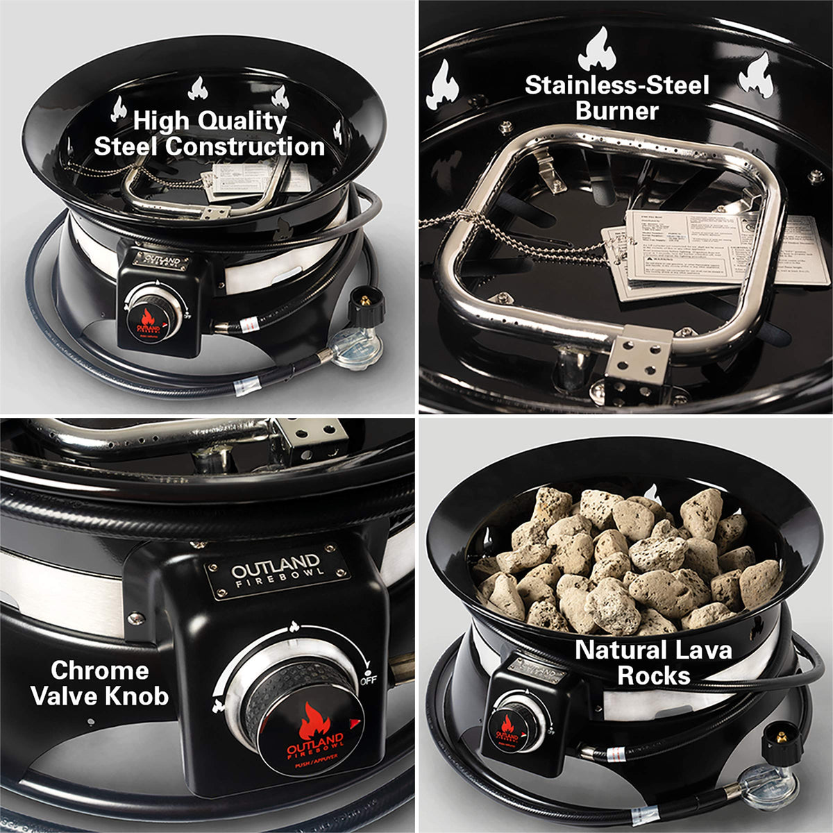 Outland Living Firebowl Premium stainless burner and robust build for durability