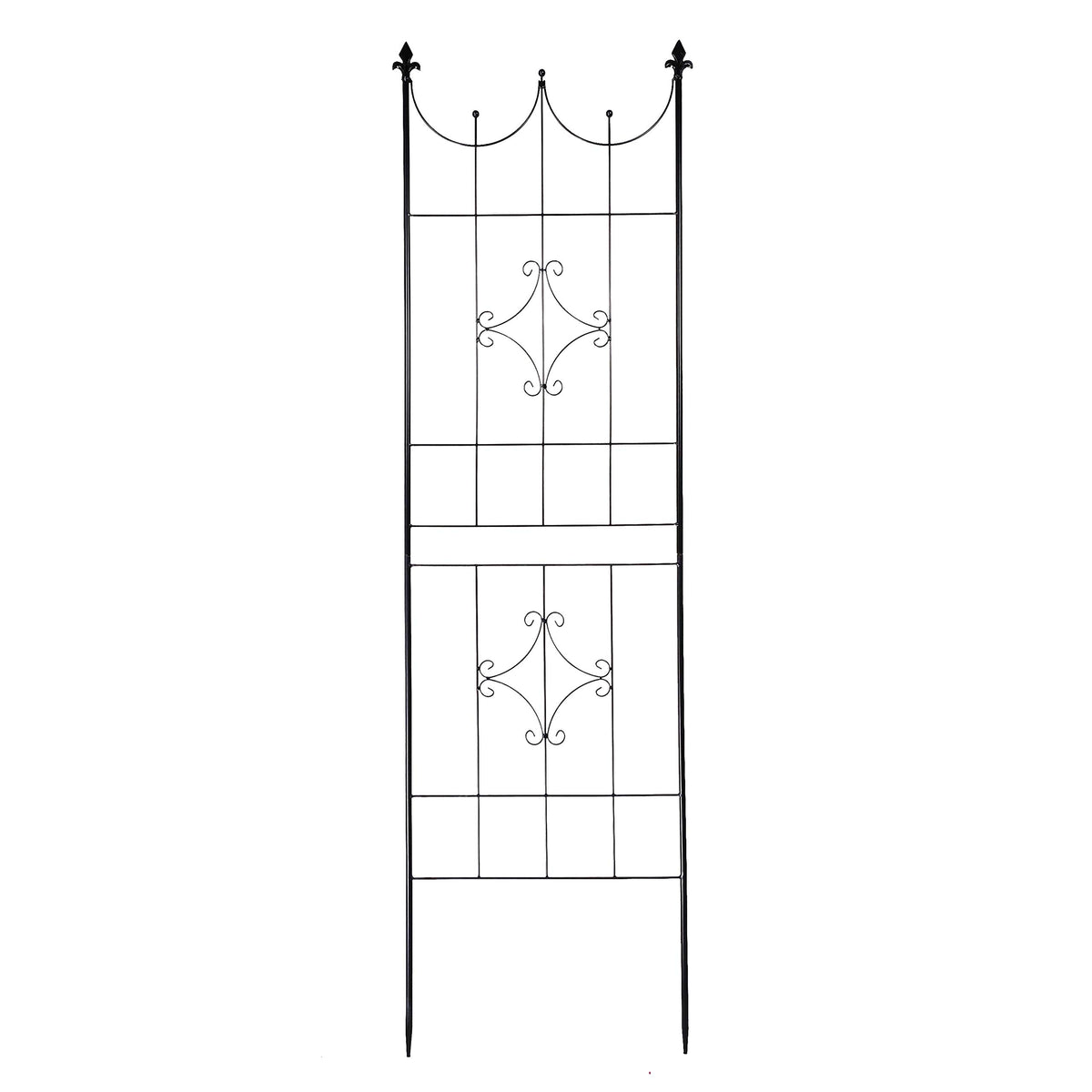 OUTOUR garden trellis 70x20 front view supports climbing plants with spearhead tip.