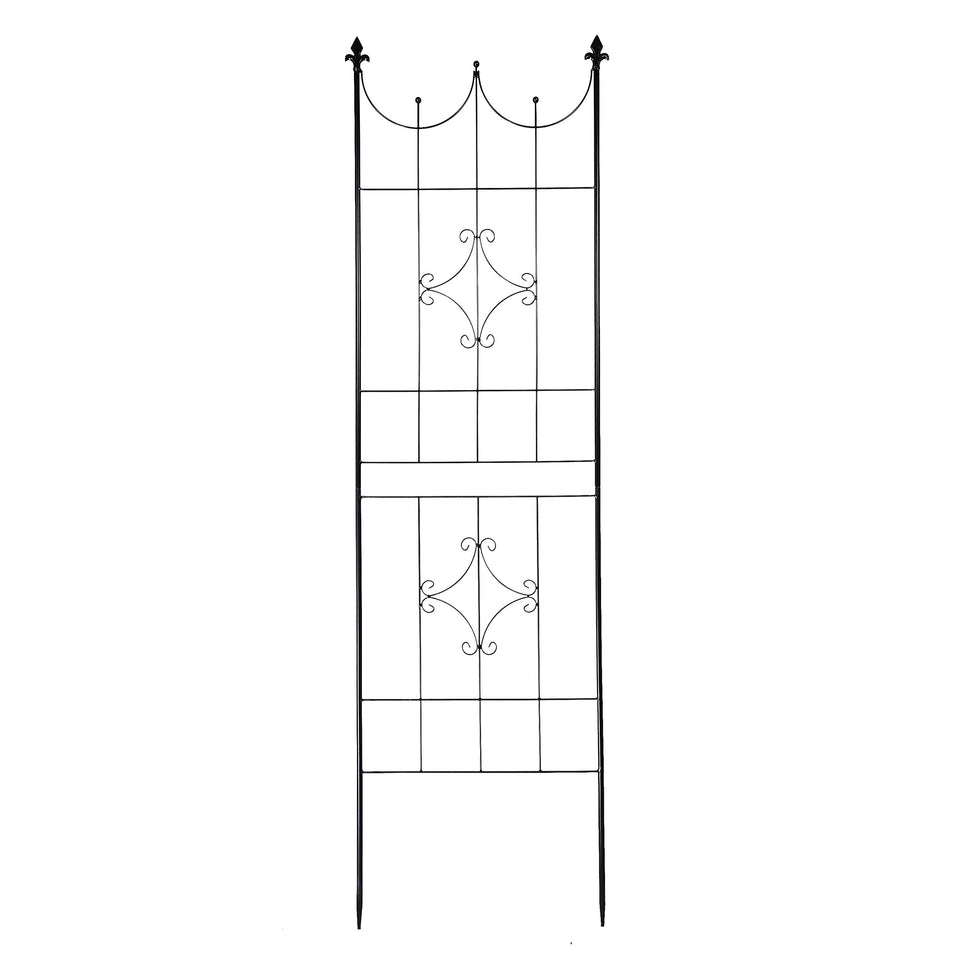 OUTOUR garden trellis 70x20 front view supports climbing plants with spearhead tip.
