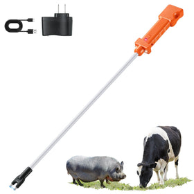 OUTPHORCE cattle prod with rechargeable battery for all-day livestock handling.