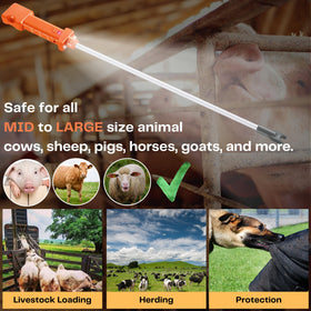 OUTPHORCE waterproof cattle prod performs reliably in wet farm conditions.