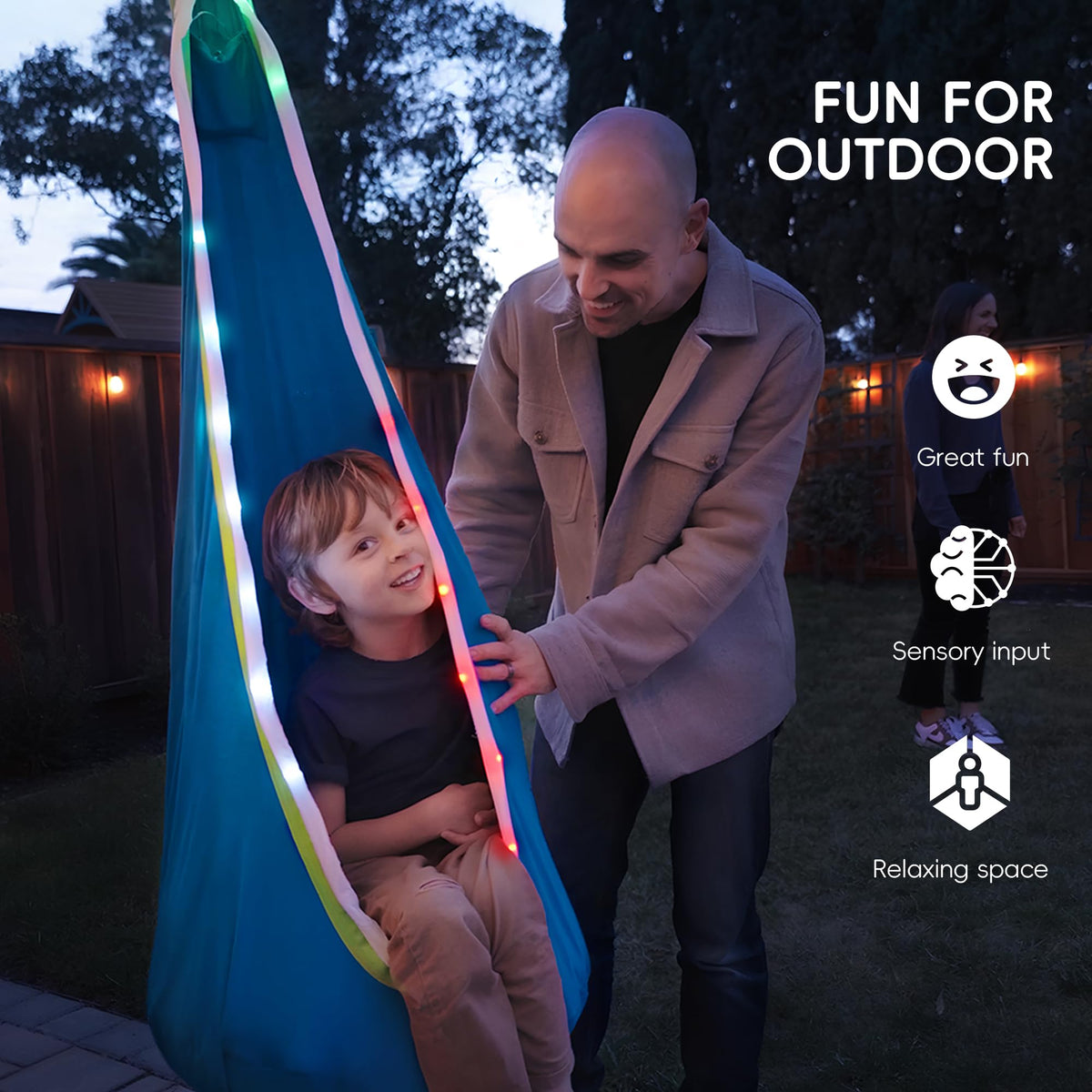 OUTREE hammock chair with reinforced stitching for durable, safe seating.