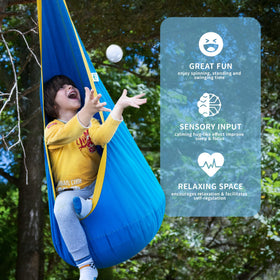 Outree Kids Pod Swing Seat ceiling hanging setup for easy placement