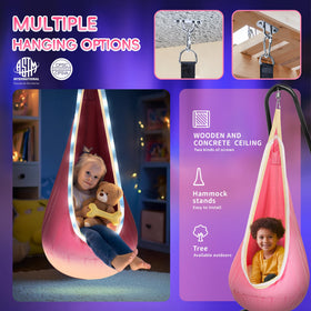 OUTREE pre-installed lights and adjustable straps illustrate simple, ready-to-hang installation.