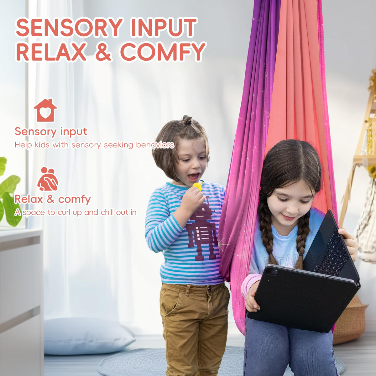 OUTREE Sensory Swing 360° swivel kit enabling versatile seating for kids