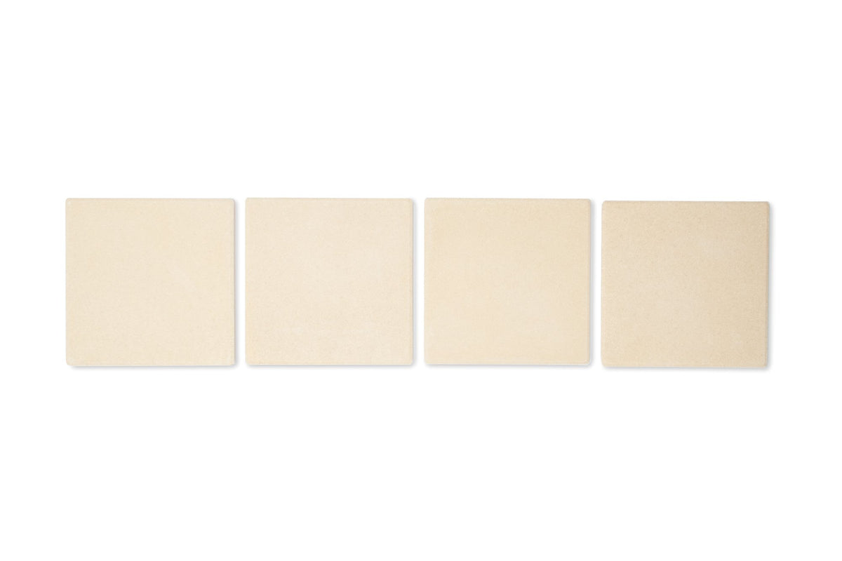 Outset four-pack baking stones suitable for pizza on a single cooking session