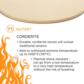 Outset pizza stone tiles in oven use for evenly baked crusts