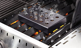Outset Q177 wood chip box cast iron vent holes emit fragrant smoke