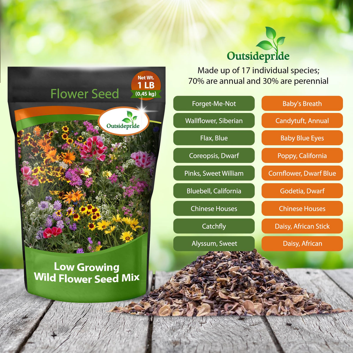 Outsidepride annual and perennial blend provides year-round color and texture.