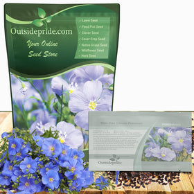 Outsidepride Blue Flax Seeds pack shot for border and meadow planting.