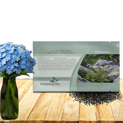 Outsidepride blue forget-me-not seeds close-up ready for dense blue blooms.