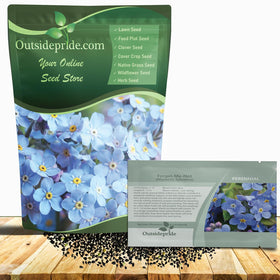 Outsidepride blue forget-me-not seeds packet ready for quick garden planting.