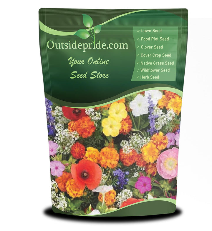 Outsidepride deer-proof wildflower seed mix creates a blooming meadow that attracts pollinators.
