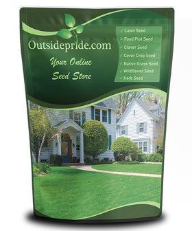 Outsidepride Fireball & Hattrick ryegrass seed bag for dense lawn establishment.