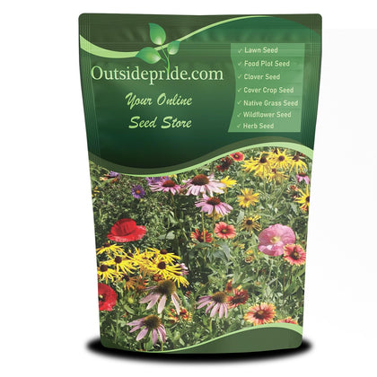 Outsidepride Midwest Wildflower Seed Mix bag for pollinator-friendly sowing.