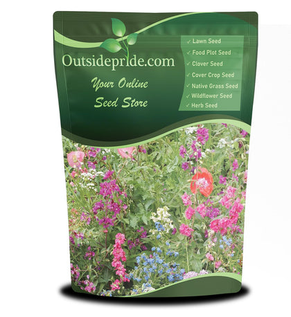 Outsidepride partial shade wildflower seed mix pack delivers color in low sun gardens.