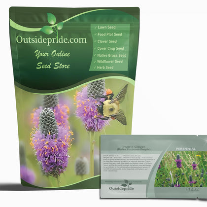 Outsidepride Purple Prairie Clover seed bag for erosion control and wildlife forage.