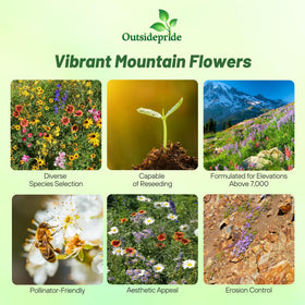 Outsidepride sowing-wildflower-seeds image demonstrates spring planting for a colorful mountain garden.