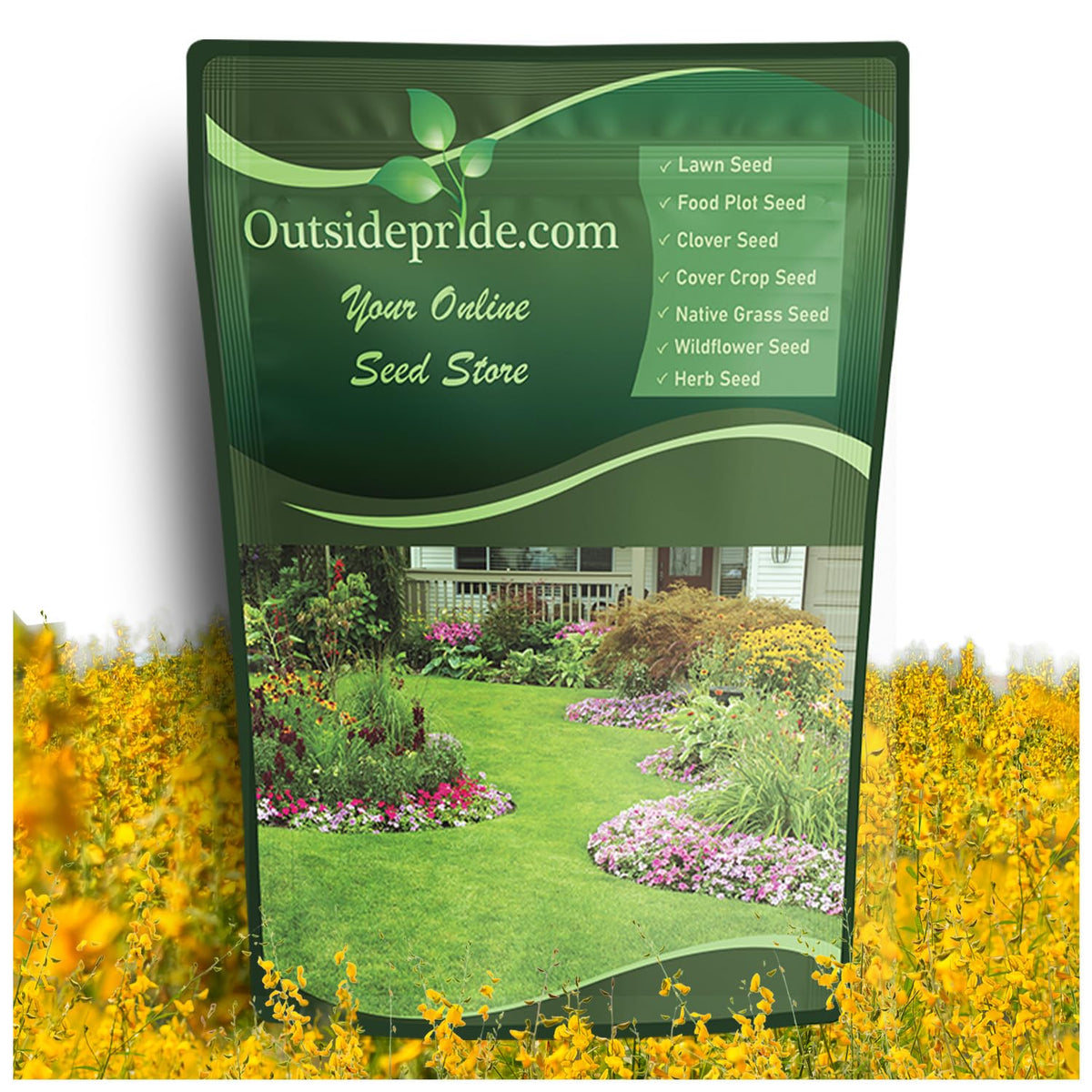 Outsidepride Sunn Hemp Seeds pack front view, ideal for cover cropping and soil protection