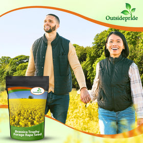 Outsidepride Trophy Forage Rapeseed plot with clover and alfalfa for diversity.
