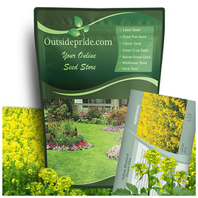 Outsidepride yellow mustard seeds in a seed pack for easy home planting.