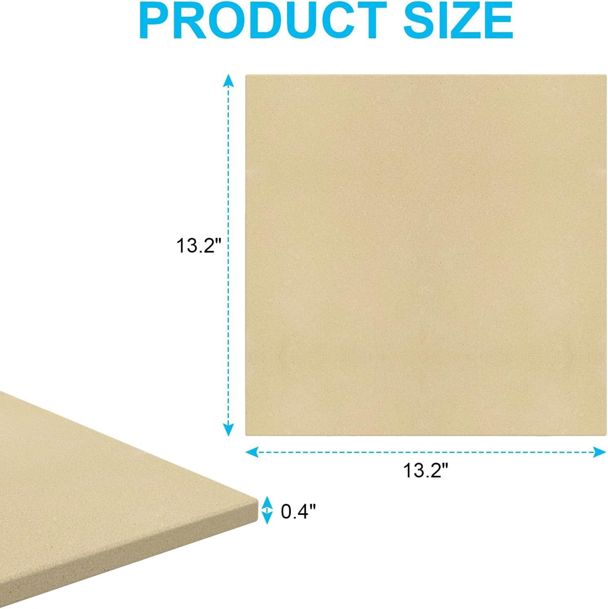 Outspark 13.2-inch square stone for Ooni Koda 12, improves heat retention for even baking.
