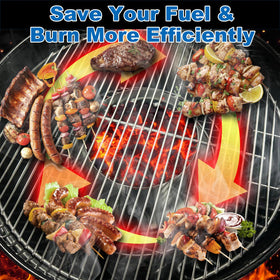 Four cooking modes offer versatility: smoking, direct grilling, searing, radiant heat.