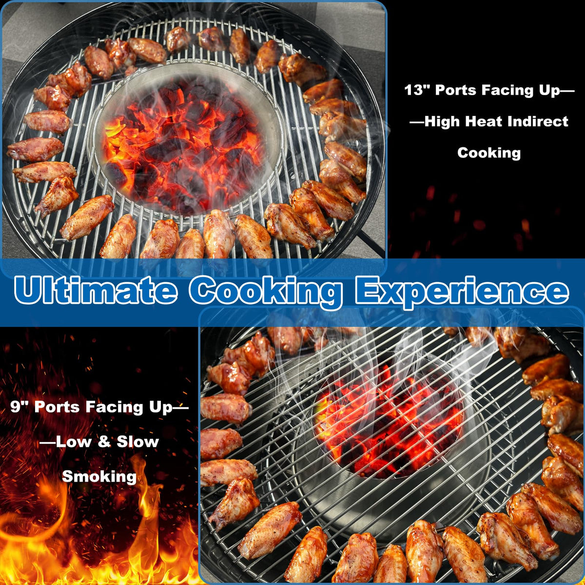 Base diameter 13.46 inches helps verify compatibility with your grill interior.