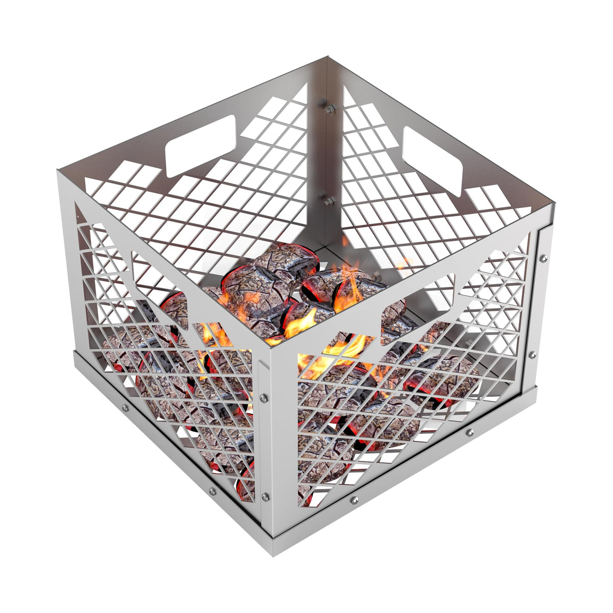Outspark Charcoal Fire Box Basket fits Oklahoma Joe's offset smoker for even heat and easy loading.