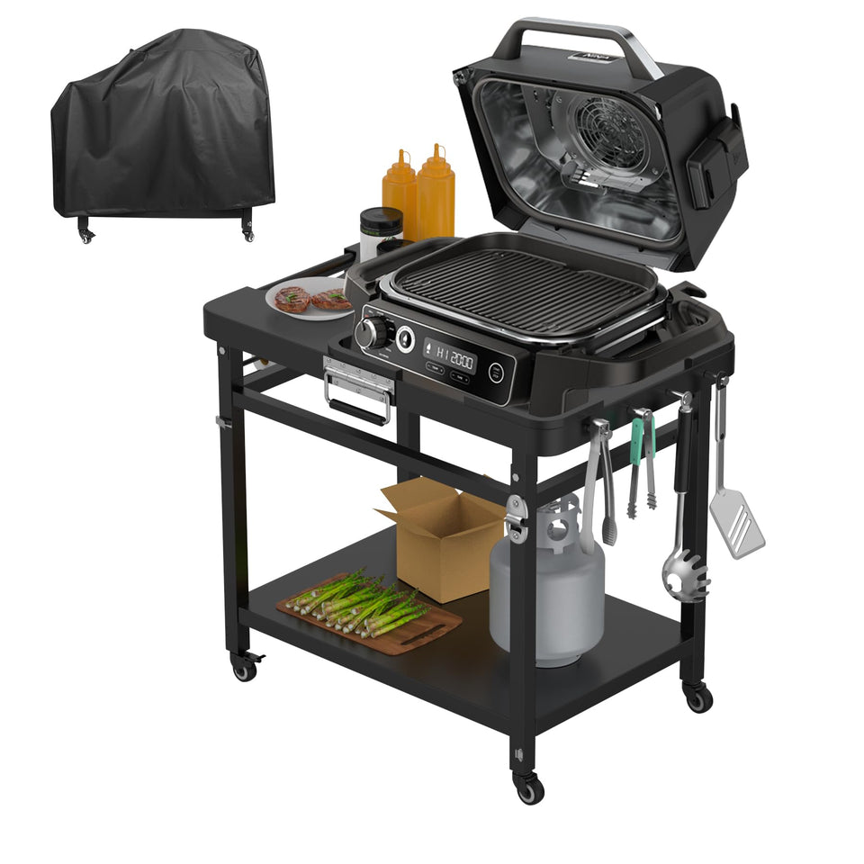 Outspark Grill Stand compact folded view highlights portable storage and easy transport.