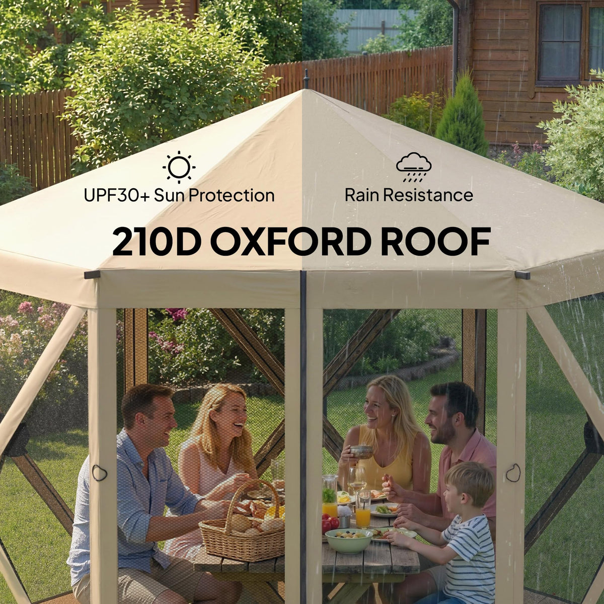 Outsunny 10x11 pop up gazebo carry bag simplifies transport and storage.