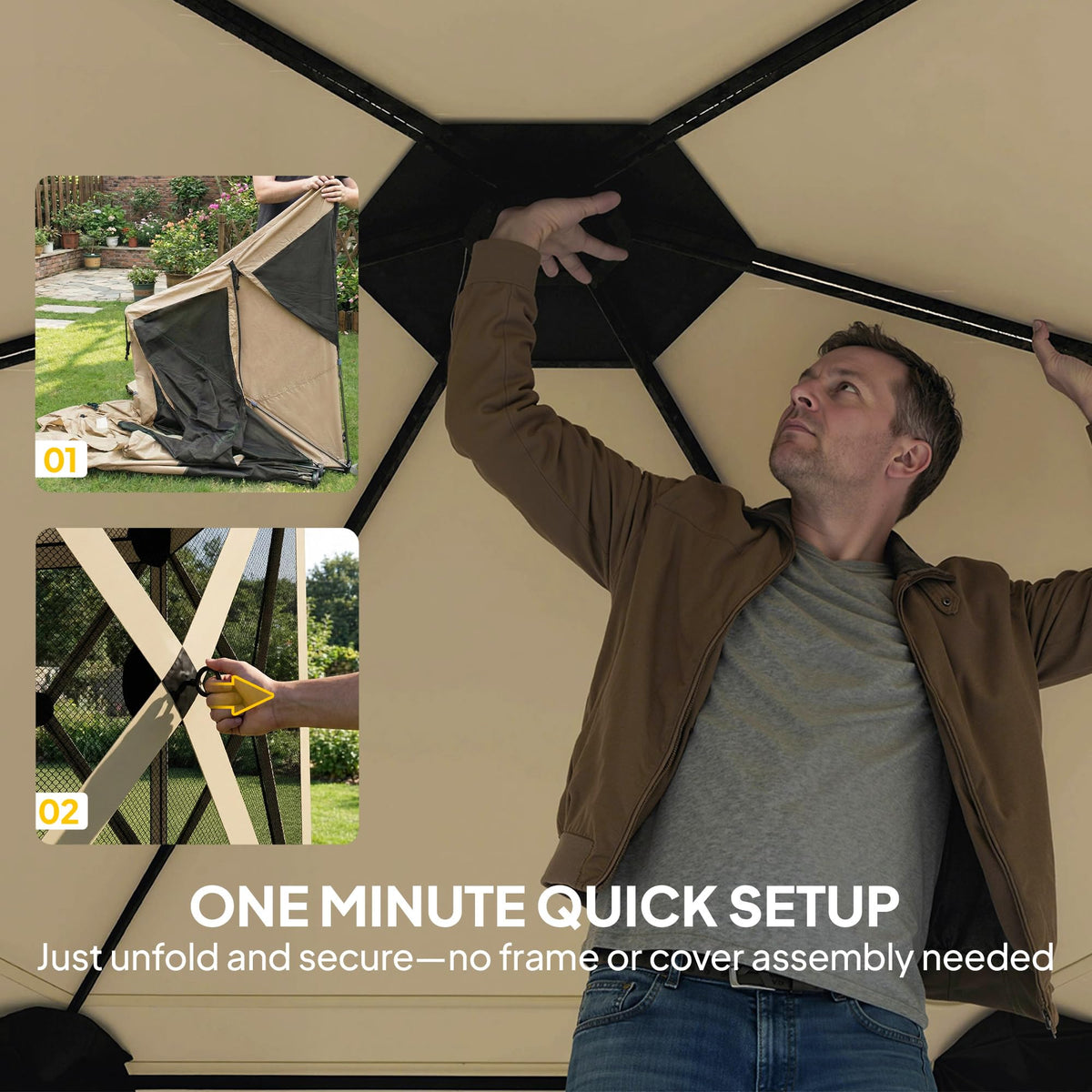 Outsunny 10x11 pop up gazebo mesh walls provide airflow while keeping insects out.