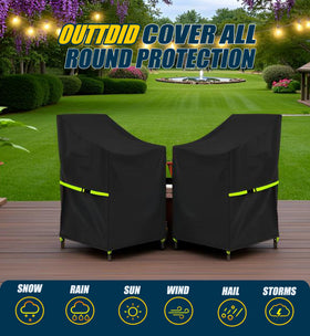 OUTTDID size fit 28x36x47 demonstrates coverage for 4–6 chairs