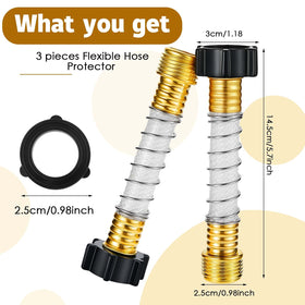 Outus 3-pack hose protectors close-up shows durable copper zinc alloy build.