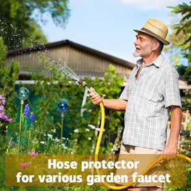 Outus anti-kink water connection protects hoses during gardening and car wash.