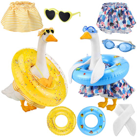 Outus bikini-summer-porch-goose-set adds tropical flair to outdoor decor.