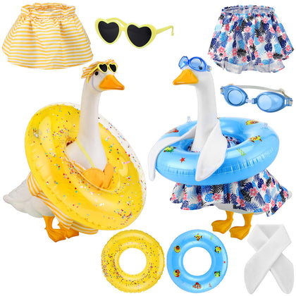 Outus bikini-summer-porch-goose-set adds tropical flair to outdoor decor.