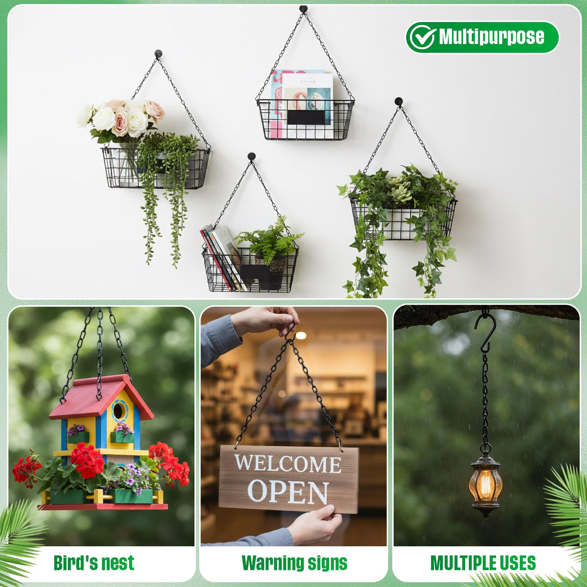 Outus birdbath basket extender chain raising a birdbath outdoors