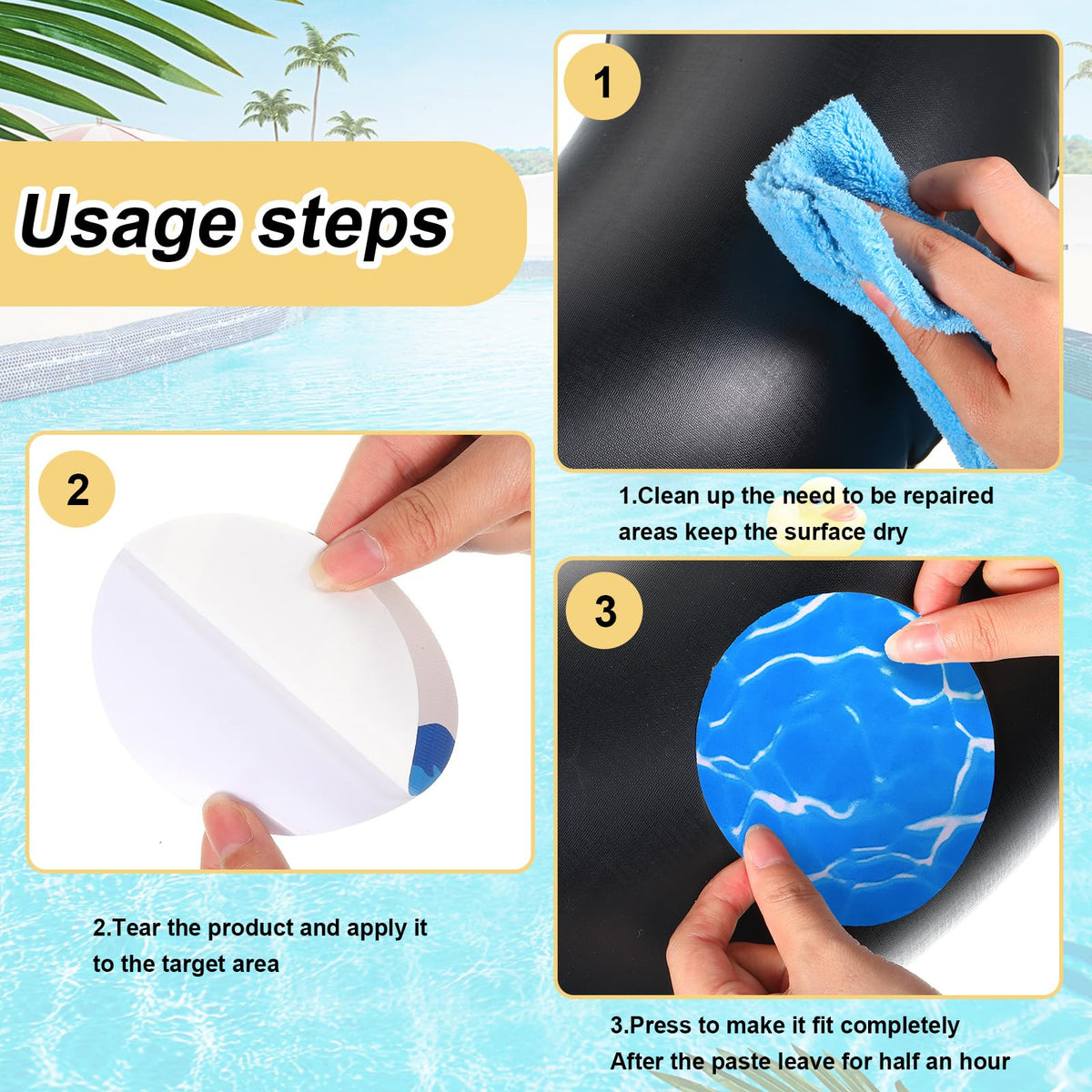 Outus durable pool patch with strong adhesive for waterproof fixes.