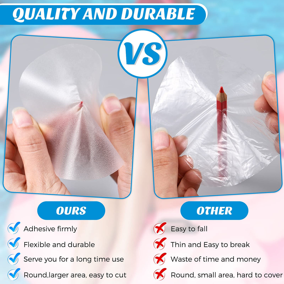 Outus durable vinyl material patch offers long-lasting repairs on inflatables and gear.