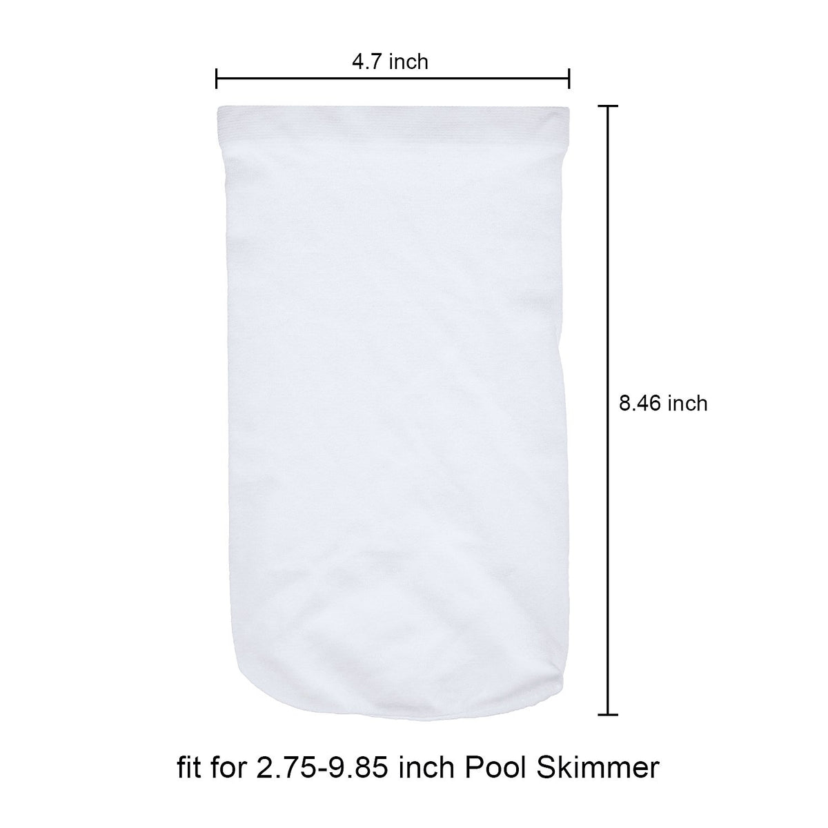 Outus skimmer socks stretched over basket for easy installation and secure fit.