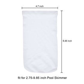 Outus skimmer socks stretched over basket for easy installation and secure fit.