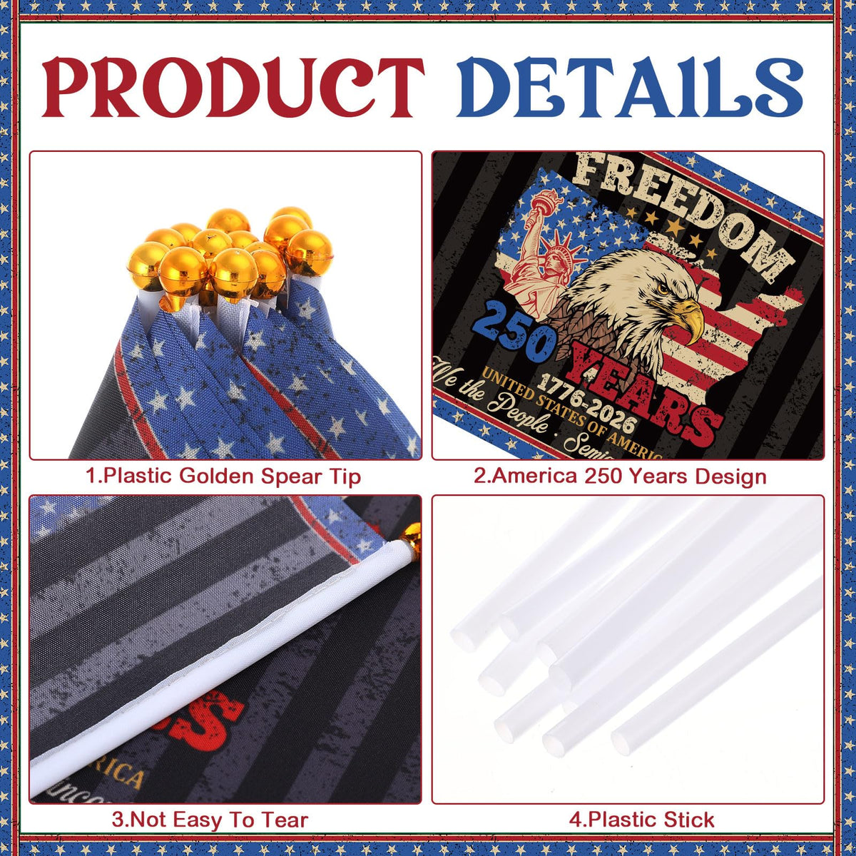 Outus handheld flag on a plastic stick, ideal for desks.