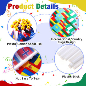 Outus handheld flags on sticks provide bright color indoors