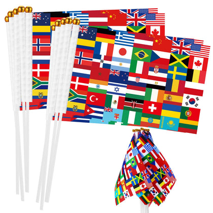 Outus handheld international flags for festive displays and quick party setup
