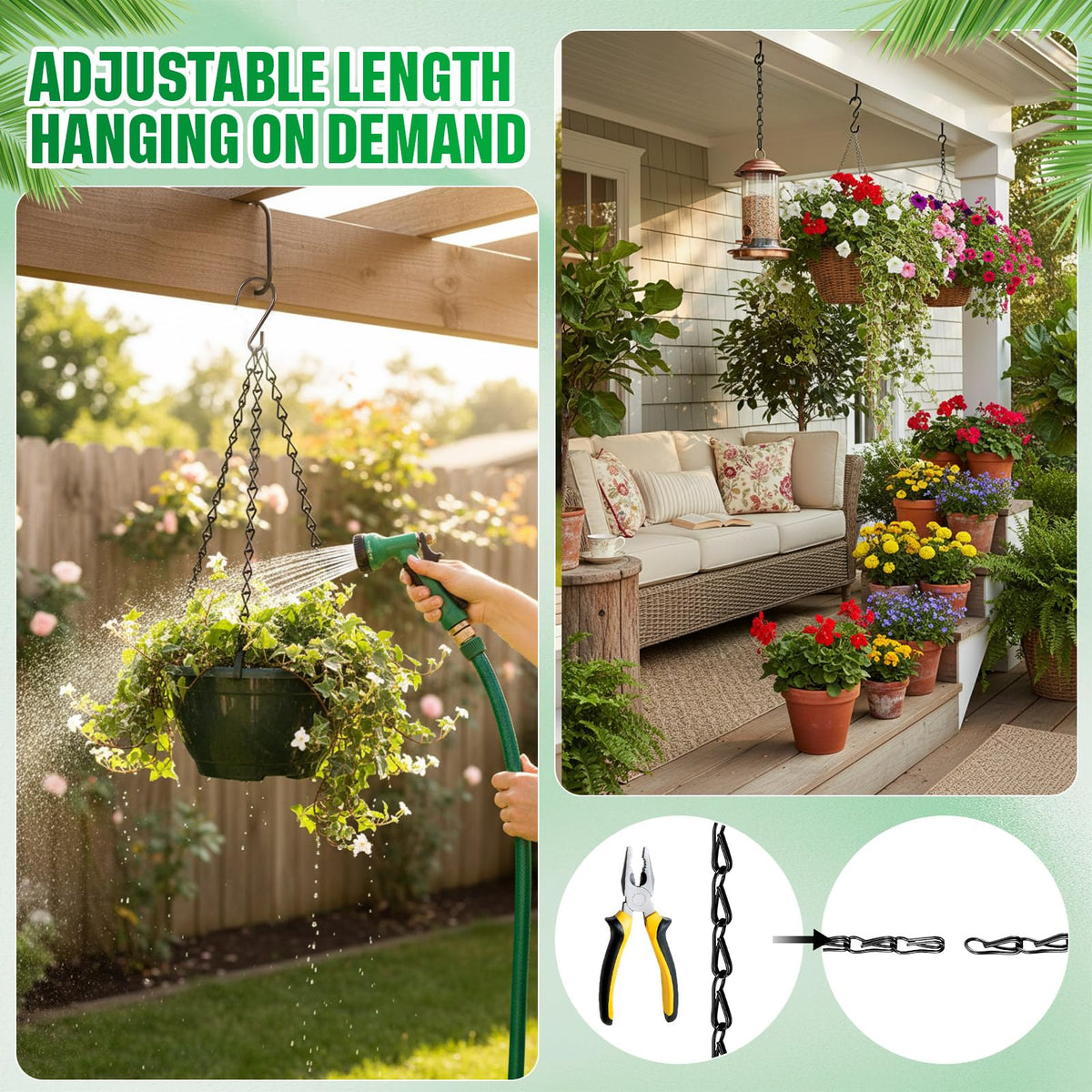 Outus lantern hanging chain elevating exterior lighting setup