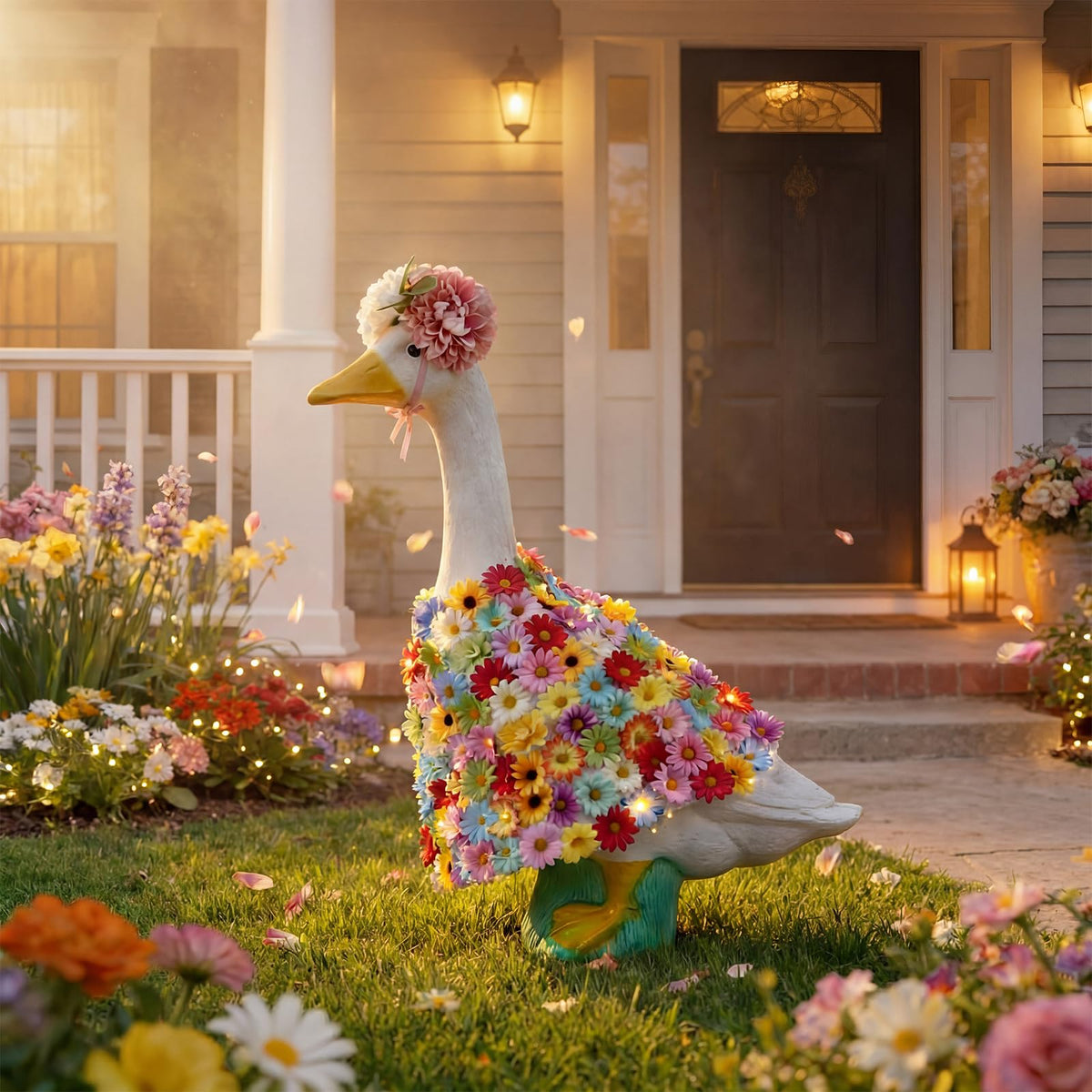 Outus outdoor goose decor for spring and summer porches